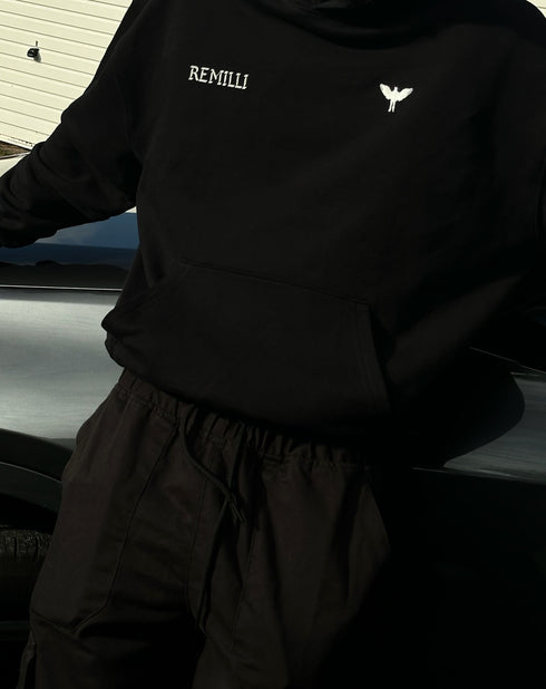 BLACK CHROME ANGEL HOODIE