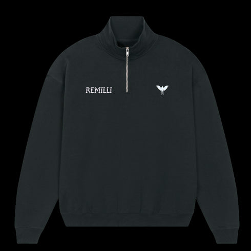 BLACK CHROME ANGEL QUARTER ZIP JUMPER
